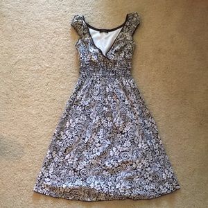 Dark Brown dress with white pattern